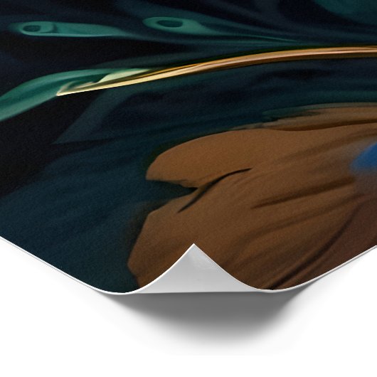 Papercut Peacock Feathers Pattern Poster (Ecke)