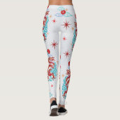 Papercut Red Dragon Chinesisch Lunar Neujahr Moder Leggings (Rückseite)