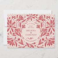 Papercut Rustikale Blume Antique Red