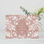 Papercut Rustikale Blume Fusty Rose Save The Date (Stehend Vorderseite)