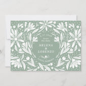 Papercut Rustikale Blume Grün Save The Date (Vorderseite)