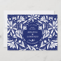 Papercut Rustikale Blume Navy Blue