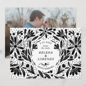 Papercut Rustikale Blume Save The Date (Vorne/Hinten)