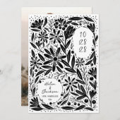 Papercut Rustikale Blume Save The Date (Vorne/Hinten)