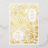 Papercut Rustikale Blume Save the Date Folieneinladung (Vorderseite)