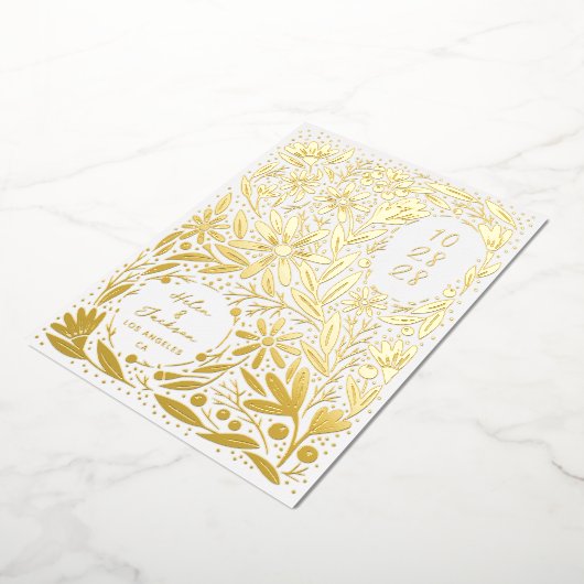 Papercut Rustikale Blume Save the Date Folieneinladung (Gedreht)