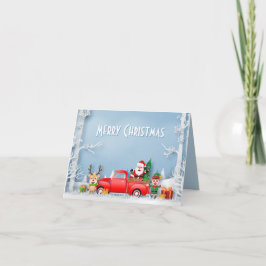 Papercut Santa & Friends Red Truck Feiertagskarte