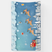 Papercut Santa und Reindei über Weihnachten in der Banner (Vertikal)
