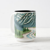 Papercut Style Berg Tasse (Vorderseite Links)