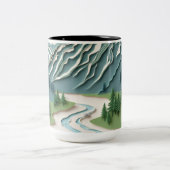 Papercut Style Berg Tasse (Mittel)