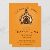 Papercut Turkey Pilgrim Erntedank Einladung (Vorne/Hinten)