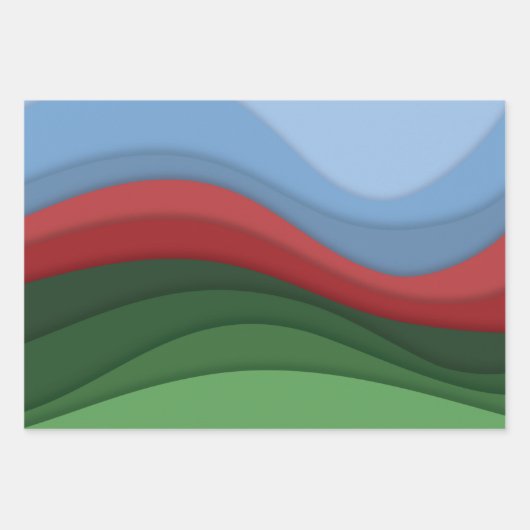 Papercut-Wellen, buntes abstraktes Design Geschenkpapier Set (Vorderseite 2)