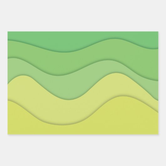 Papercut-Wellen, buntes abstraktes Design Geschenkpapier Set (Vorderseite)