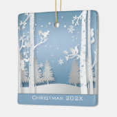 Papercut Winterwald und Eichhörnchen Keramikornament (Links)