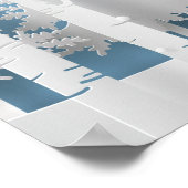 Papercut Winterwald und Eichhörnchen Poster (Ecke)