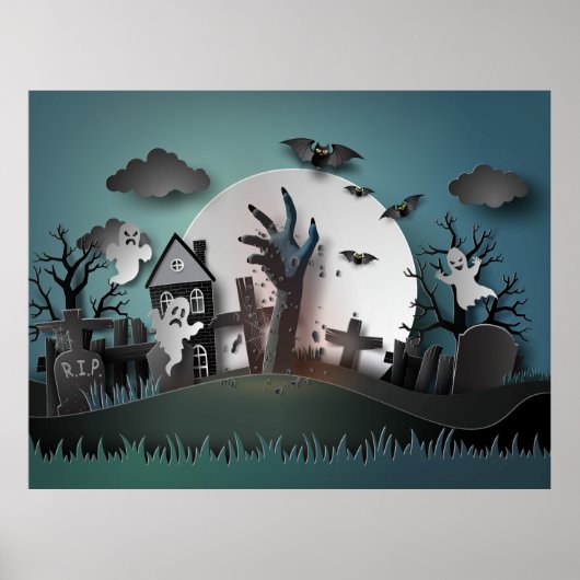 Papercut Zombie Graveyard & Ghosts Poster (Vorne)