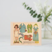 PAPERDOLL GIRL VINTAGE CUTE POSTCARD POSTKARTE (Stehend Vorderseite)