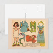PAPERDOLL GIRL VINTAGE CUTE POSTCARD POSTKARTE (Vorne/Hinten)