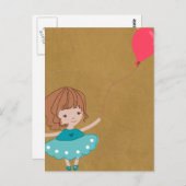 Paperfruit ballon Girl Postcard Postkarte (Vorne/Hinten)