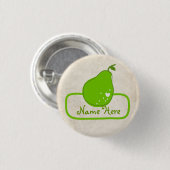 PaperFruit Birnen-Namen-Abzeichen Button (Vorne & Hinten)