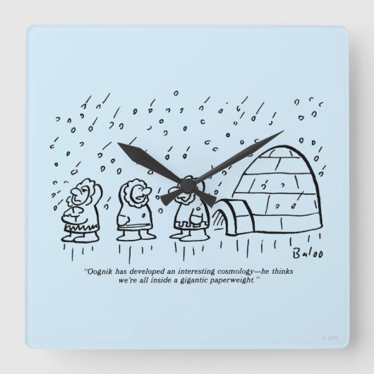 Papergewicht Quadratische Wanduhr (Vorderseite)