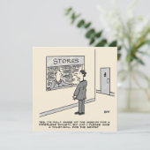 Paperless Society Cartoon Karte (Stehend Vorderseite)