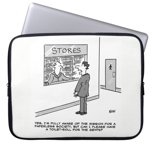 Paperless Society. Man will eine Toilettenrolle Laptopschutzhülle (Vorderseite)