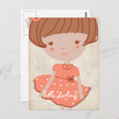 Paperobst-Süßbugmädchen Postkarte (Vorne/Hinten)