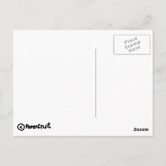 Paperobst-Süßbugmädchen Postkarte (Rückseite)