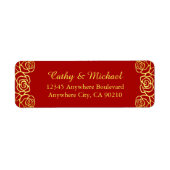 Paperschnitt-Rücksendeadresse aus der Rose Rot und (Vorne)