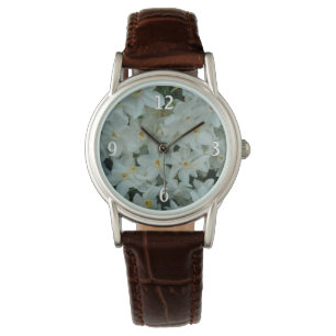 Paperwhite Narcissus Delikate Weiße Blume Armbanduhr