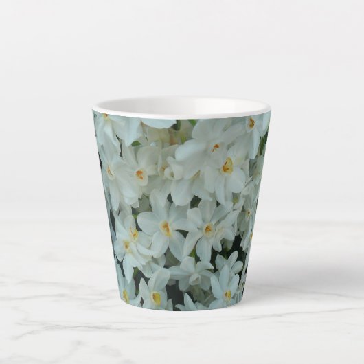 Paperwhite Narcissus Delikate Weiße Blume Milchtasse (Vorderseite)