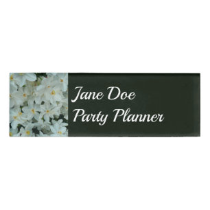 Paperwhite Narcissus Delikate Weiße Blume Namenschild
