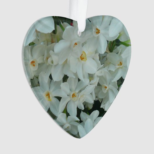 Paperwhite Narcissus Delikate Weiße Blume Ornament (Vorderseite)