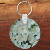 Paperwhite Narcissus Delikate Weiße Blume Schlüsselanhänger (Rückseite)