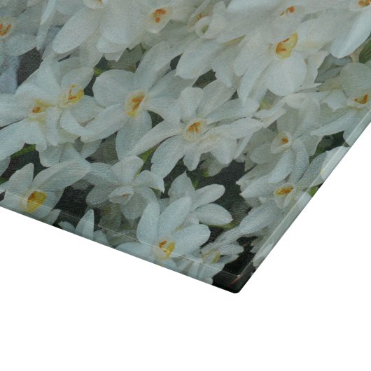 Paperwhite Narcissus Delikate Weiße Blume Schneidebrett (Ecke)
