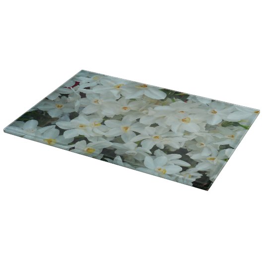 Paperwhite Narcissus Delikate Weiße Blume Schneidebrett (Ecke)