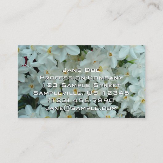 Paperwhite Narcissus Delikate Weiße Blume Visitenkarte (Vorderseite)