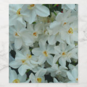 Paperwhite Narcissus Delikate Weiße Blume Weinetikett (Einzelnes Label)