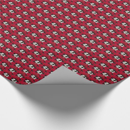 Paperwhites und Red Poinsettias Muster Geschenkpapier (Ecke)