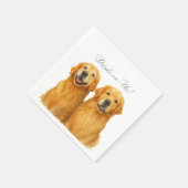 Papezins, Goldener Retriever Cocktail Serviette (Ecke)