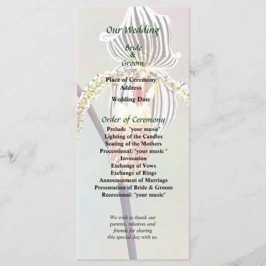 Paph Taiwan Orchideen-Programm Programm (Vorderseite)