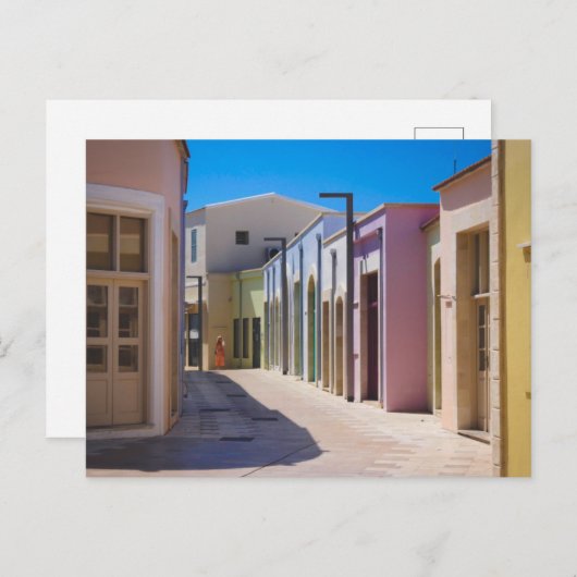 Paphos Altstadt farbenfrohe Gebäude Postkarte (Vorne/Hinten)