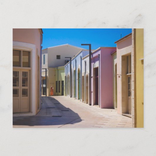 Paphos Altstadt farbenfrohe Gebäude Postkarte (Vorderseite)
