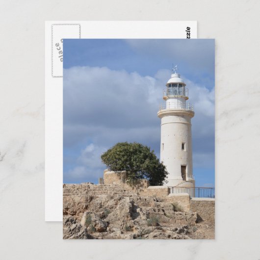 Paphos Cyprus Lighthouse Postcard Postkarte (Vorne/Hinten)
