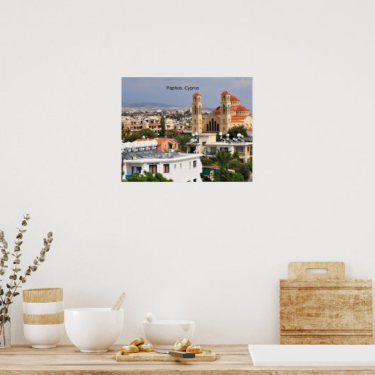 Paphos, landschaftliche Sicht Zyperns, Poster (Küche)