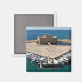 Paphos Life Logo auf Schloss Magnet (Vorderseite/Rückseite)