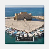 Paphos Life Logo auf Schloss Magnet (Vorne)