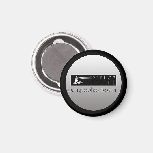 Paphos Life rundes Logo Magnet (Vorderseite/Rückseite)