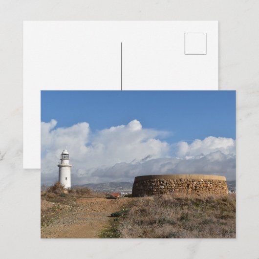 Paphos Lighthouse, Zypern Postkarte (Vorne/Hinten)